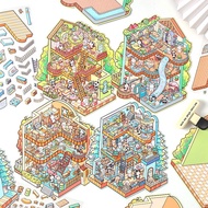 Yuezhen Warm Full House Large Size 3d Landscaping Stickers Cross-Border Creative Miniature Scene Sti