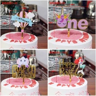 CAKE TOPPER AKRILIK PRINTING WARNA UCAPAN HAPPY BIRTHDAY TEMA KARAKTER ANAK/TOPPER KARAKTER ANAK