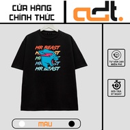 Áo thun đen trắng Mr. Beast Lightning Cat Cartoon Printed - chất thun thoáng mát