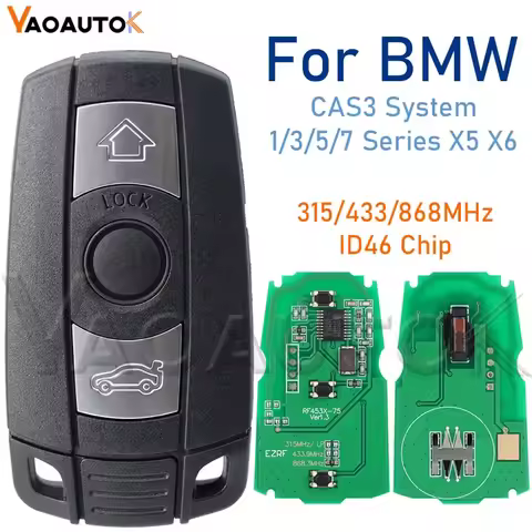 Smart Remote Car Key For BMW CAS3 System 1/3/5/7 Series X5 X6 E60 E61 E70 E71 E87 E90 Z4 315LP 315/4