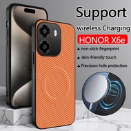 For HONOR X6e 2026 Casing For HONOR X6e X7e X6d HONORX6e X6 e Carbon Fiber Pattern Magnetic Suction 