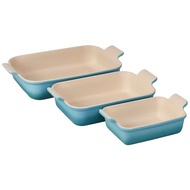Set Of 3 Sizes Of Baking Trays 19/26/32 cm Blue Heritage 19/26/32 Rectangular Dishes Caribbean
