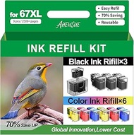 67XL Ink Refill Black/Color Combo Pack for HP Ink 67 67XL for DeskJet 2755e 2855e 4155e 2700 2800e 4