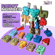 0-9 Transformers Number Robot Toys 10 Pcs Digital Assembly Toys Educational Digital toys Car Toys Gi