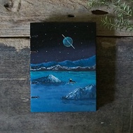 I'm going to your galaxy. Notebook Painting Handmade notebook Diary 筆記本