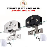 Oval Clamp Glass Hinge Glass Door Hinge Cabinet Glass Door Hinge