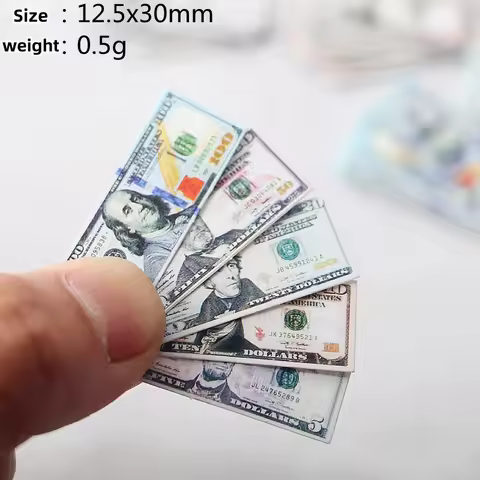 1:12 Dollar KRW Ticket Mini Fake Money Dollhouse Miniature Scene Model Banknotes Prop Dollar Bills A