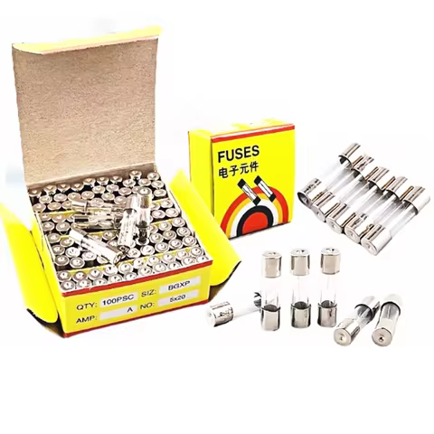 100PCS 5*20MM GLASS Quick Blow FUSE 6*30 Fast Blow insurance tube 5X20MM 6X30 250V 0.1A/0.5A/1A/2A/3