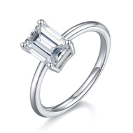 1CT/ 2CT emerald cut mosisnaite ring GRA ceritficated mossanite ring 925 sterling silver women ring