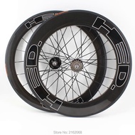 New 700C front 60mm rear 88mm Fixed gear bicycle 3K full carbon bike wheelset carbon clincher tubular rims 23mm width Fr
