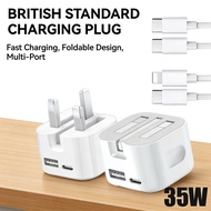 Fast Charger 2 In 1 Foldable Power Adapter Type C USB A + USB Tpye-C 35W