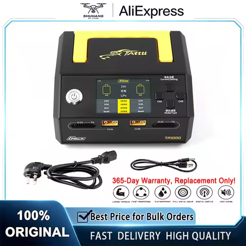 Tattu TA1000 G-Tech 25A Dual-channel Intelligent Charger 1000W For 1S-7S Drone Battery CN. US. EU. S
