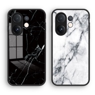 Marble glass phone case. For VIVO V60 5G models. TPU bezel glass back phone case