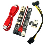 【Limited Quantity】 Ver016 Pcie Riser 016 Pci Express X16 Extender Adapter Temperature Voltage Gpu 1x X16 6pin Usb3.0 Mining Riser For Video