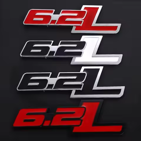 3D Metal Car Stickers Emblem Auto Trunk Badge Decals For Ford F150 6.2L Chevrolet C7 2011-2015 6.2 L
