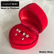 92.5% Sterling Silver Earrings Real cz Diamond Star Earrings.