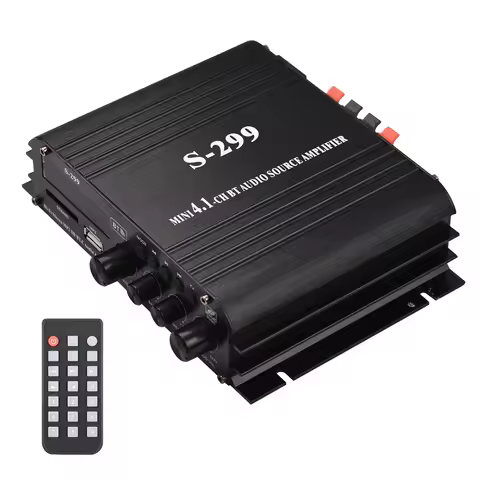 S-299 Mini 4.1 Audio Stereo Power Amplifier BT Portable Car and Home Dual-use 4*40W Remote Control A