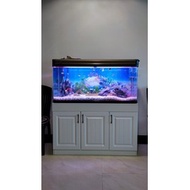 5ft Feet Fish Tank Cabinet Ikan Water Kabinet Aquarium 4 doors 150cm Solid Wood Waterproof Premium (