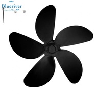 BLURVER~Fireplace Fan Blade Parts Replacement Black Heat Powered Low Noise 18cm