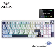 AULA | AULA S98 Pro Tri-Mode Wireless KB Screen Knob Hot Swap Pre-lubed Linear Side-Print PBT RGB Cr