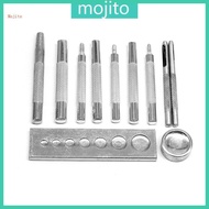 Mojito 11x Punch Leather Tool Durable Punch Button Set with Base for Hole Punch Install