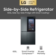 655L Side by Side Fridge in Matte Black Finish
