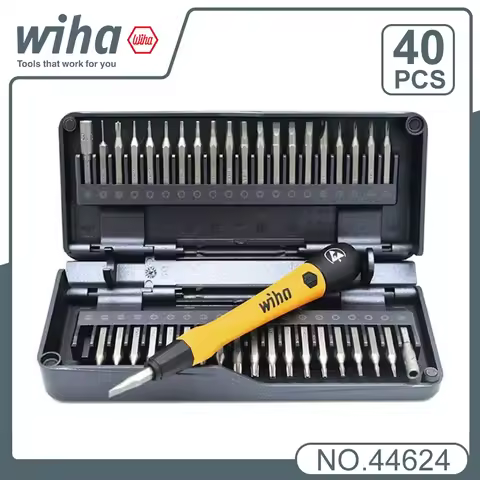 Wiha 44624 Micro-bit Set 40 in 1 Magnetic Electrostatic Dissipative Screwdriver Bit Set with Extensi
