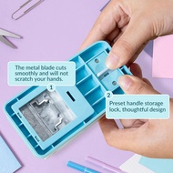 File Tab Punch for Crafting 1.5In 2 Shapes DIY Index Tab Puncher Label Tag Paper Punch White&Blue 2