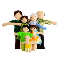 Family of dolls with light tan skin color - 布娃娃 - Doll house - Handmade - Doll
