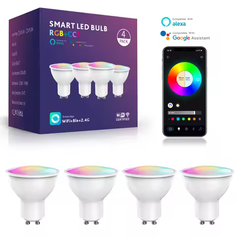 Smart WiFi Zigbee LED Light Bulb Dimmable GU10 RGBCW 3000-6000K LED Lamp For Briturn APP Alexa Googl