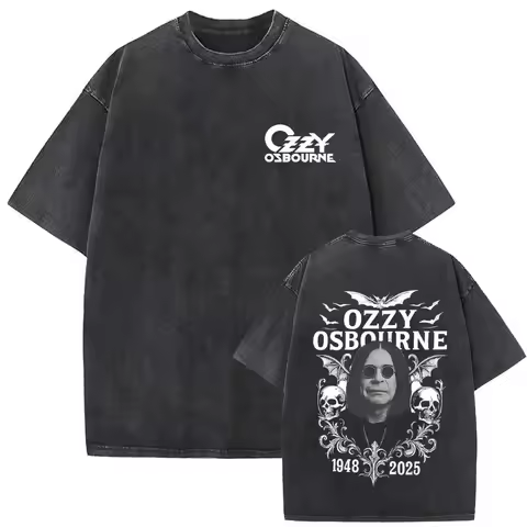 Ozzy Osbourne Vintage Washed Bat Graphic Oversized Unisex Heavy Metal Rock T-Shirt for Fans Men And 