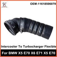 11618506079 Brand New Intercooler To Turbocharger Flexible Intake Pipe For BMW X5 E70 X6 E71 X5 E70
