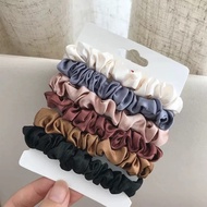 6 Keping/set Wanita Fesyen Scrunchies Ikatan Rambut Sutera Gadis Pemegang Ekor Kuda Gelang Getah Cin
