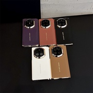 LUSHUO Huawei matex7 mobile phone casematex6 seconds X7 plain leather texture electroplated hinge an
