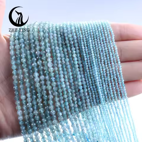 Zhe Ying New 2 3 4mm Apatite Beads Small Loose Natural Gemstone Beads for Jewelry Making DIY Bracele