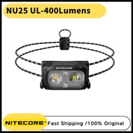 NITECORE NU25 UL 400 lumen three light source headlamp USB-C charging for outdoor camping