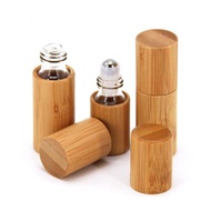 3ml 5ml 10ml Bamboo Wood Bottle Perfume Empty Oil Bottle Stainless Roll On Ball Perfume Aromatherapy