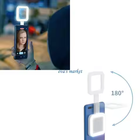 448F Travel Friendly LED Phone Light With Hold Lighting Fit for Makeup Artists Live Streaming Vloggi