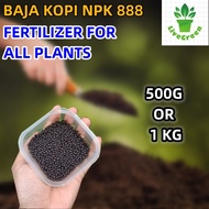 BAJA KOPI NPK 888 (1 KG / 500 G) Organik Fertilizer Premium Baja Durian Sayur Pokok Buah... Live Gre