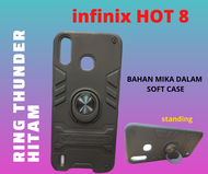 Case Infinix Hot 8 Ring Thunder Casing Handphone Cover Silikon Soft Case