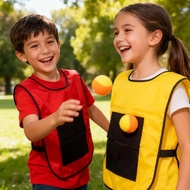 Children Sticky Tail Vest With Balls Game Parent Child Outdoor Play Sports Toy G1q1