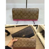 （正品）COACH女包皮夾三折長夾