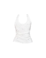 LE DOS - Peony Halter Top เสื้อคล้องคอ ผูกหลัง กำมะหยี่ติดเพชร