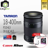 Tamron Lens 18-400 mm. F3.5-6.3 Di II VC HLD For DSLR - แถมฟรี LED Ring 10นิ้ว - รับประกันร้าน Digilife Thailand 1ปี