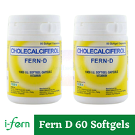 IFERN Fern D Vitamin D3 1000 IU 60 Softgels per Bottle Cholecalciferol