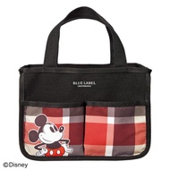 Japan Sweet x Mickey BLUE LABEL emook magazine small canvas faux leather bag in bag organiser