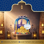 UNGU Eid Box Mosque Carrying Bag PURPLE RIBBON Eid al-Fitr Box jar dry cake Box Eid Hampers 1 square