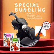 Bundling Biola Akustik Elektrik EQ Shoulder Rest Sticker Fretboard Buku Musik Belajar Biola Violin M