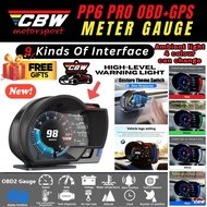 ‼️Version Terbaru🇲🇾CBW PP6 GPS Car OBD OBD2 Meter V Scanner Speedometer Gauge display Hud Water temp