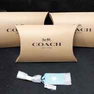 Ready stock coach guaranteed taiwan counter leather charm key ring love pattern tiffany green